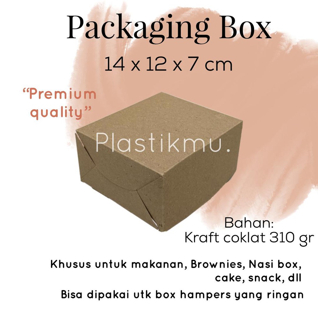 

BOX KOTAK KRAFT COKLAT UNTUK ROTI KUE NASI BOX BROWNIES DUS KARDUS 14x12x7 cm