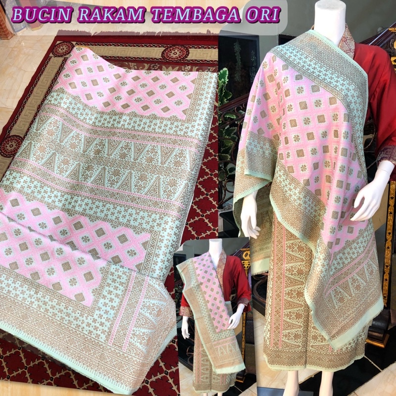 Songket Bunga  Cina Tembaga ORI Warna Alam  / Songket tenun palembang asli tenun tangan ilham songke