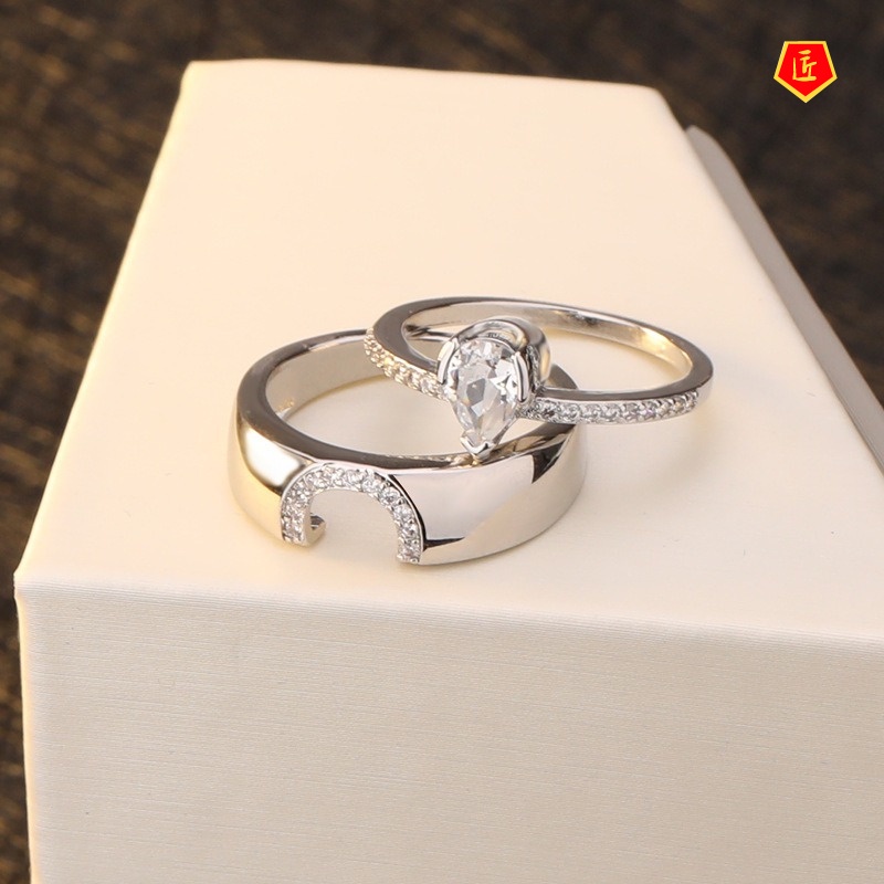 [Ready Stock]Creative Fashion Diamond Ring Set