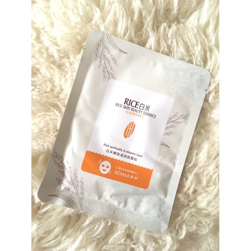 (cyber) cod terbaru  HCHANA RICE SKIN BEAUTY ESSENCE SHEET MASK MASKER WAJAH BERAS