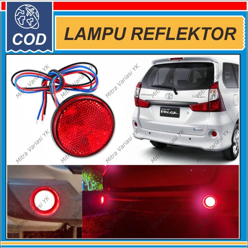 LAMPU REM REFLEKTOR SPAKBOR BUMPER DRL MATA KUCING BULAT 2 MODE BISA KEDIP STROB0 BISA DIAM UNTUK MO