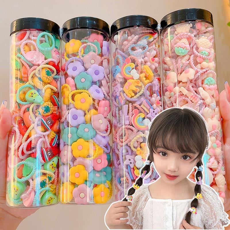 Set Ikat Rambut Ponytail Elastis Bahan Karet Gaya Korea Untuk Bayi