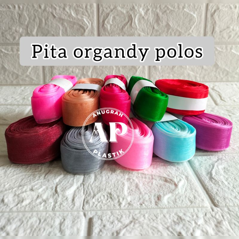 

Pita organdy polos 1 inch ( 2,5 cm ) / Pita aksesoris