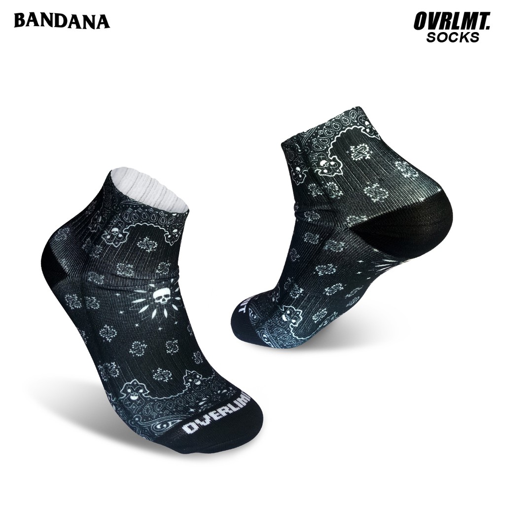 OVERLIMIT Bandana- Kaos Kaki Pendek Pria Wanita Tebal Motif Distro Kaoskaki Premium Print Sock Uniseks Kaus kaki Printing Unisex