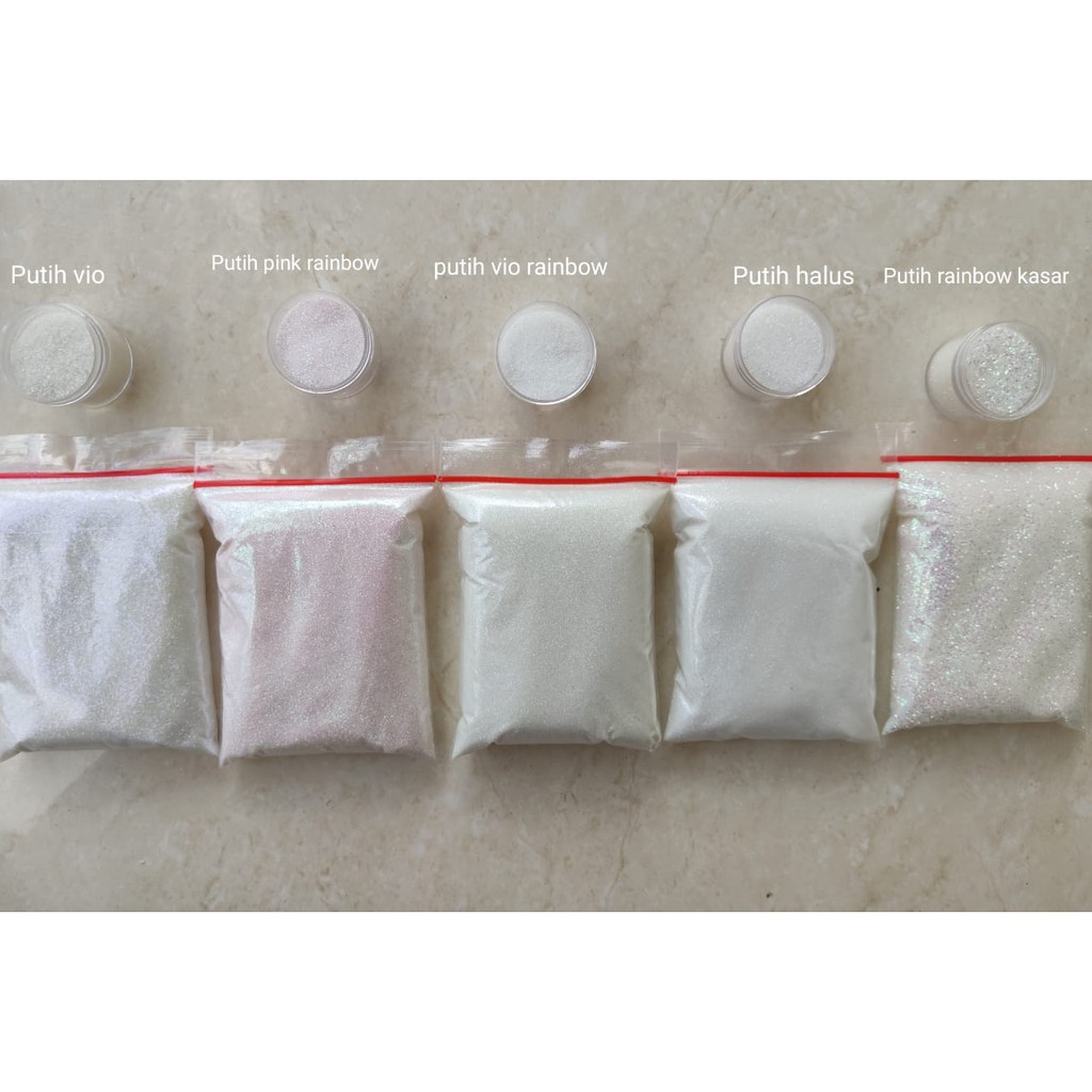 Glitter murah/Glitter Putih rainbow/glitter henna