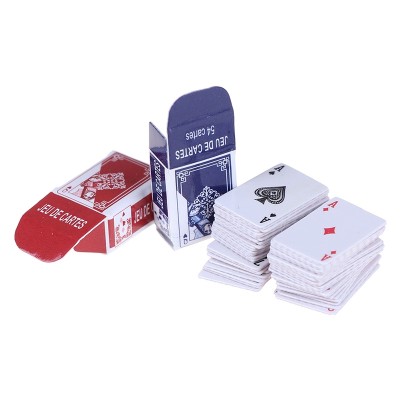 Miniatur Kartu poker Bahan Kertas Untuk Rumah Boneka 1: 12