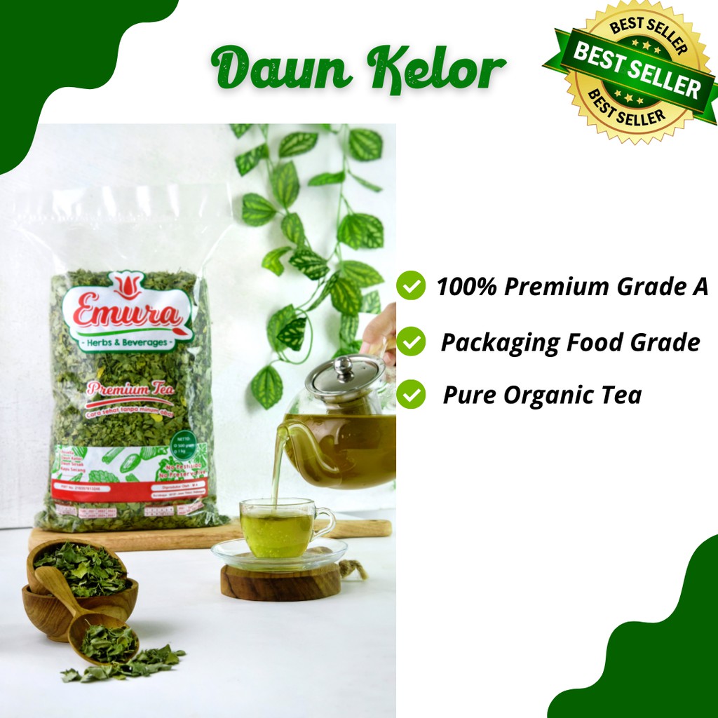 JUAL DAUN KELOR KERING PREMIUM 100% ORGANIK / TEH KELOR / MORINGA TEA / OBAT KOLESTROL