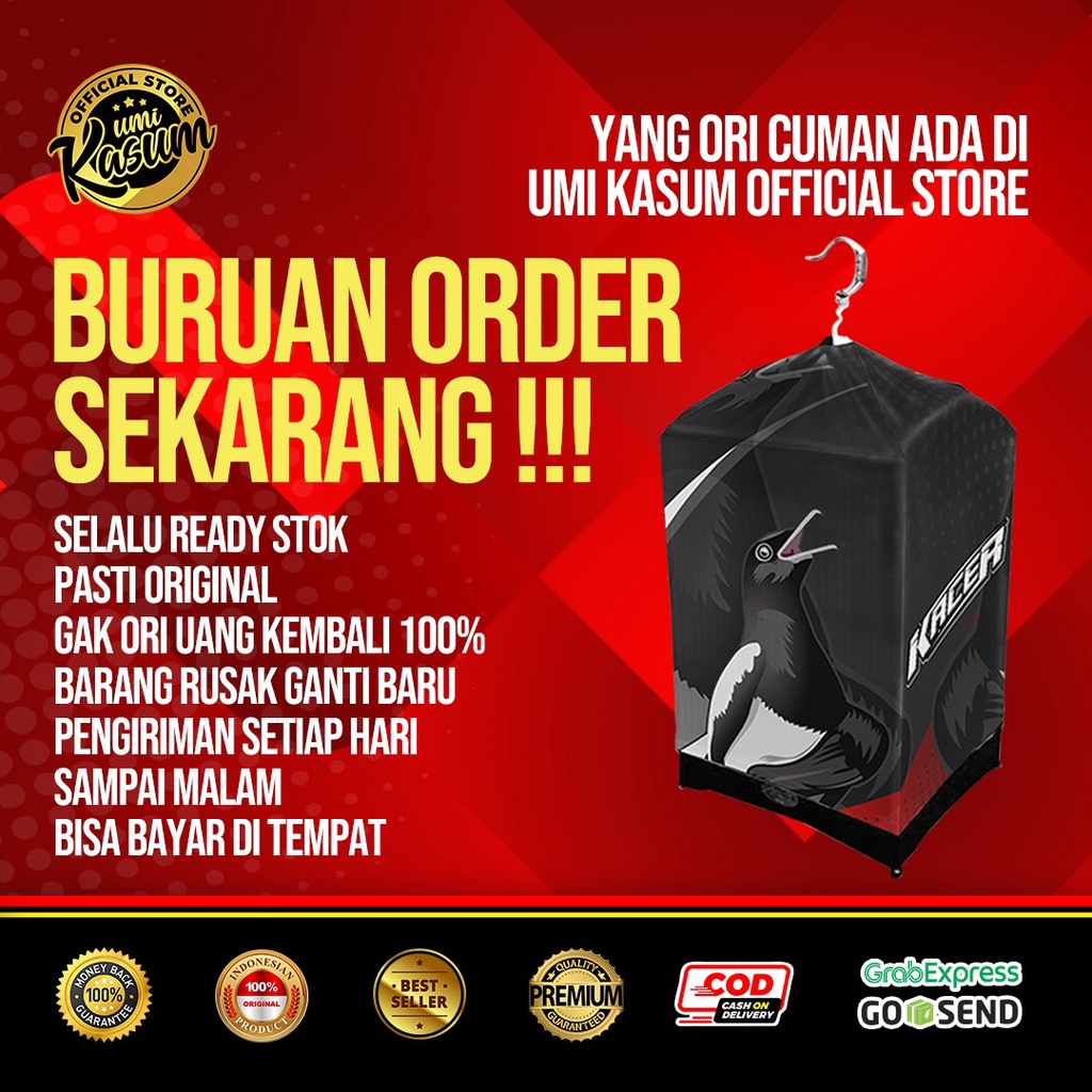 Kerodong Kacer Umi Kasum Double Layer Krodong Kotak Bisa Custom Nama | Kandang Kacer No 1 No 2 No 3 Anti Lecek Anti Luntur Murah Berkualitas -  Sangkar Kacer -  Sangkar Burung Kotak Persegi- Krodong Original Umi Kalsum Full Printing