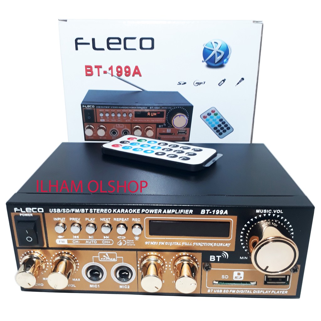 Fleco Amplifier Bluetooth Mini BT-199A Stereo Karaoke