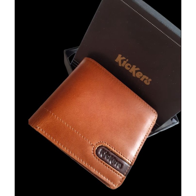 Dompet Pria Kulit Asli Model lipat Casual - Coklat Kickers