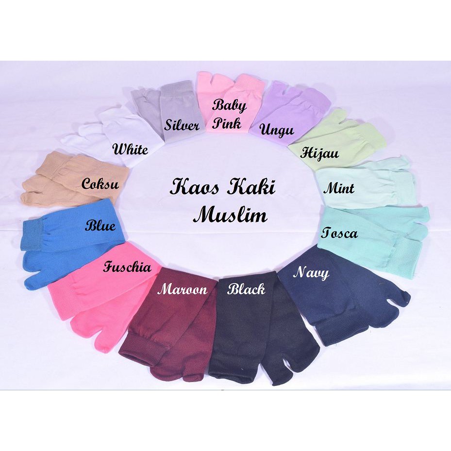 KAOS Kaki Jempol Termurah Muslimah Warna Warni Pastel