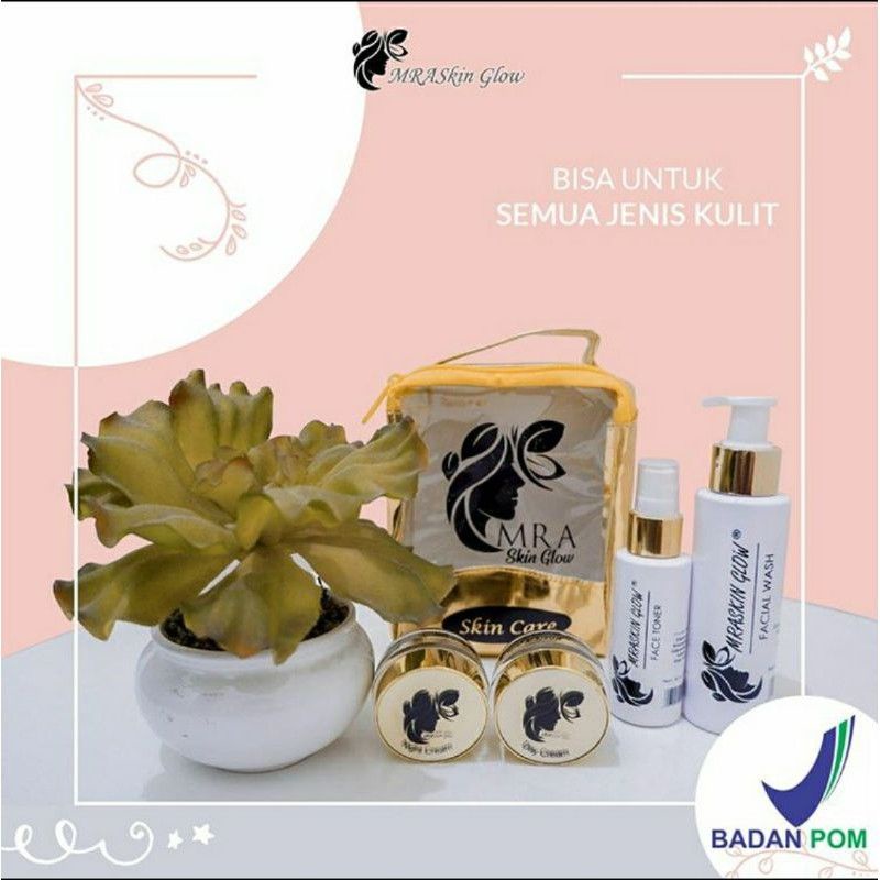 Paket Cream Pemutih Wajah Permanen Aman Cepat by MRASKIN GLOW / MRA SKIN GLOW /