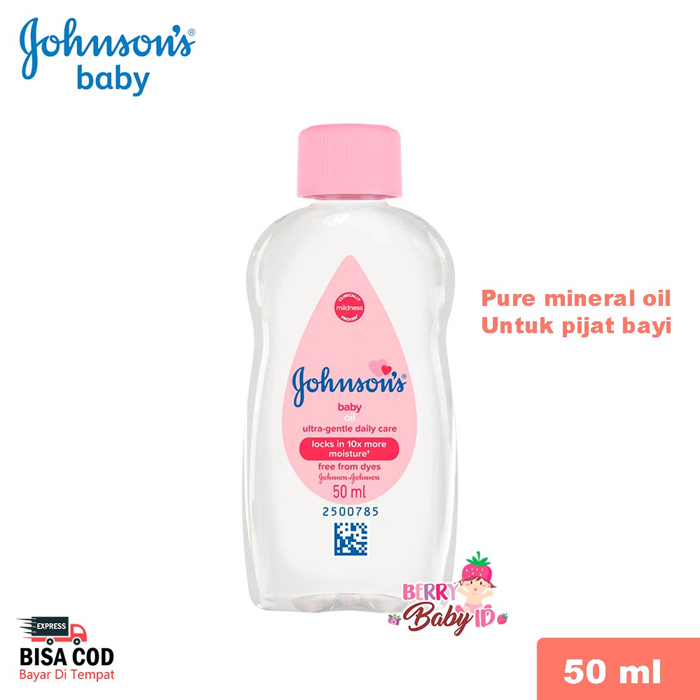 Johnson's Baby Oil 50 ml Minyak Pijat Bayi Anak 50ml 50 ml Johnsons Berry Mart