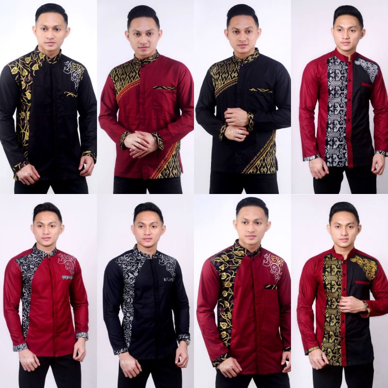 ( BISA COD ) ARIBATIKSTORE NEW BAJU BORDIL MERAH MARON KOKO KANGSANTRI KURTApakistan BATIK CAP SEPRA