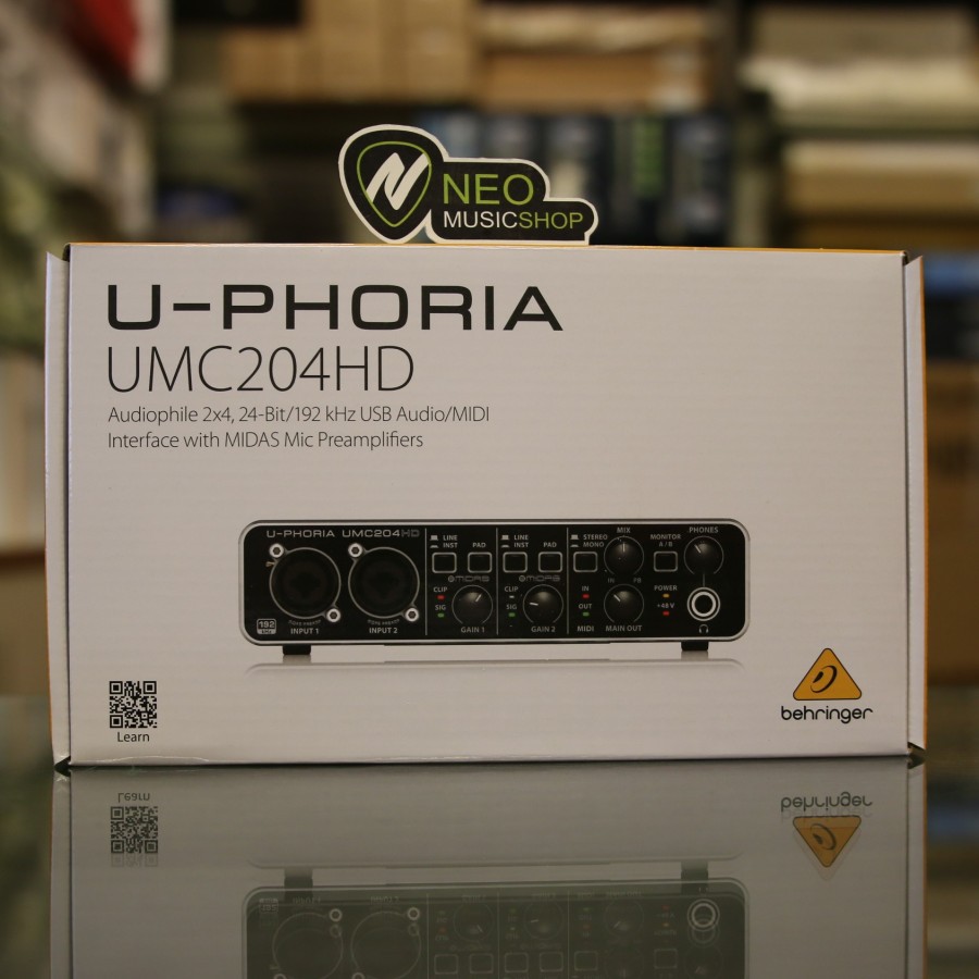 Soundcard Behringer UMC204 HD UMC204 With Midas Preamp Original