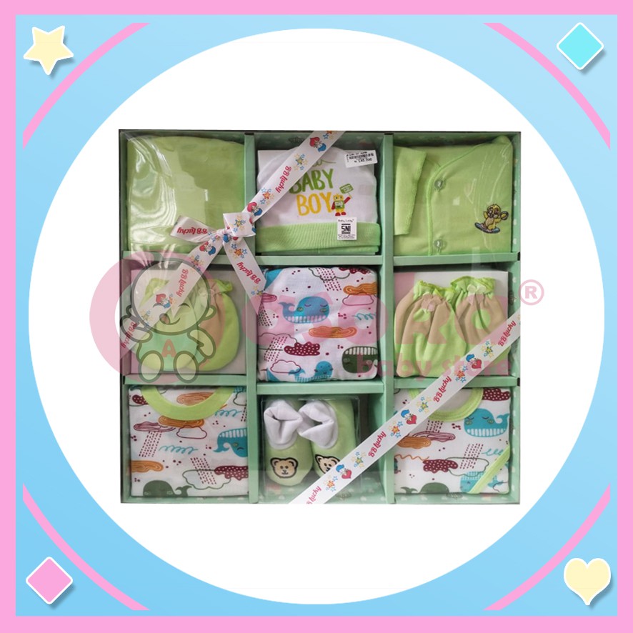 Baby Set BB Lucky Super Girl/Boy Newborn SNI Paket Kado Motif ASOKA