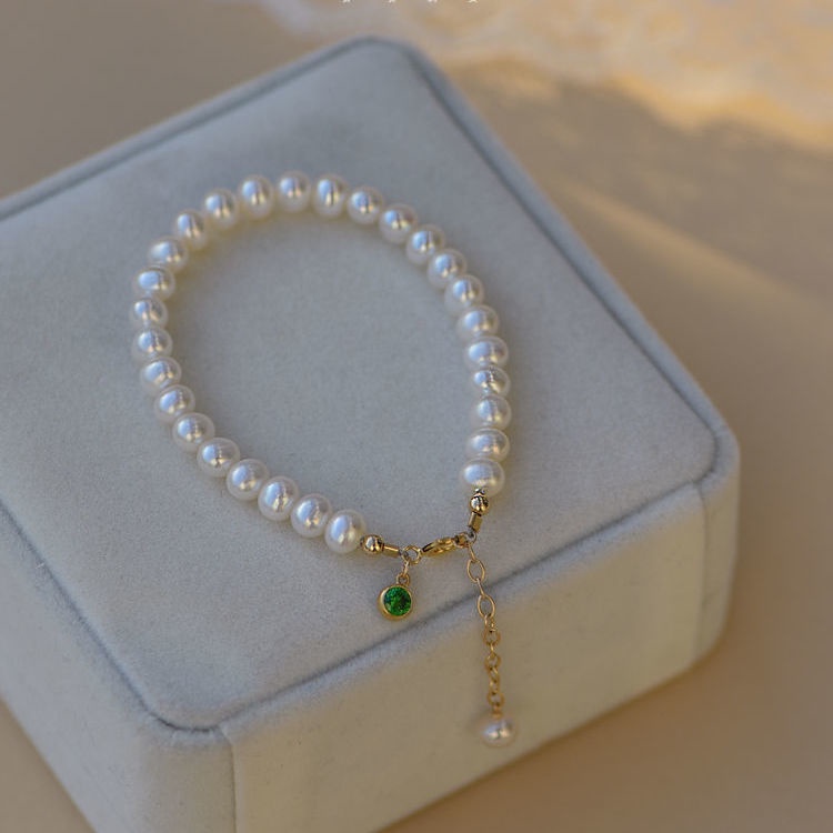 COD❤️Gelang Wanita Korea Merek Keberuntungan Lampu Aksesoris Gelang Mutiara Emas China Gaya Retro Fashion Murah Ready Stock-cl