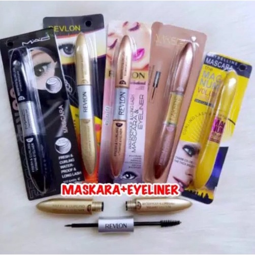 Mascara + Eyeliner 2in1 | Maskara Eyeliner Double Extention 2in1