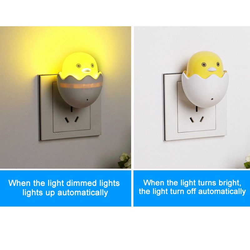 Lampu Tidur LED Sensor Cahaya Lampu Malam Egg Telur Ayam bebek Lampu Kamar Anak Hemat Energi