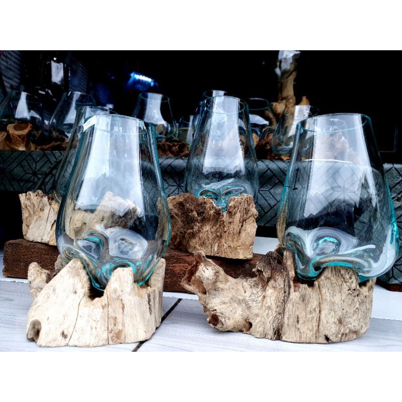 AKUARIUM IKAN CUPANG / AQUASCAPE / AQUARIUM KAYU bunga kaca akuarium akar unik Pot kaca tiup