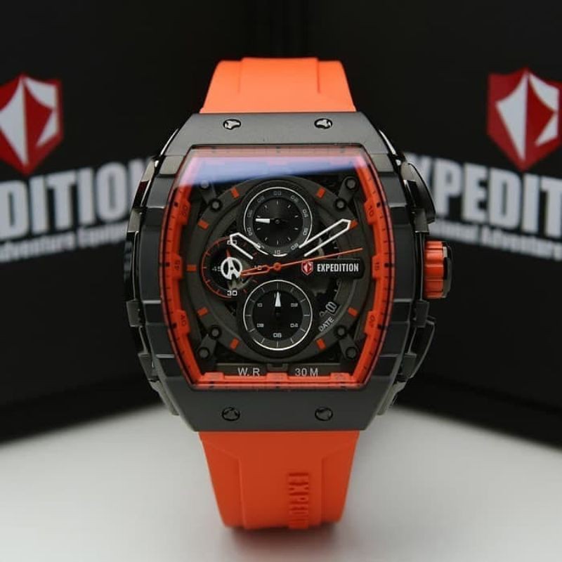 Jam Tangan Expedition E 6782 Pria / E6782 MC Orange Black Original