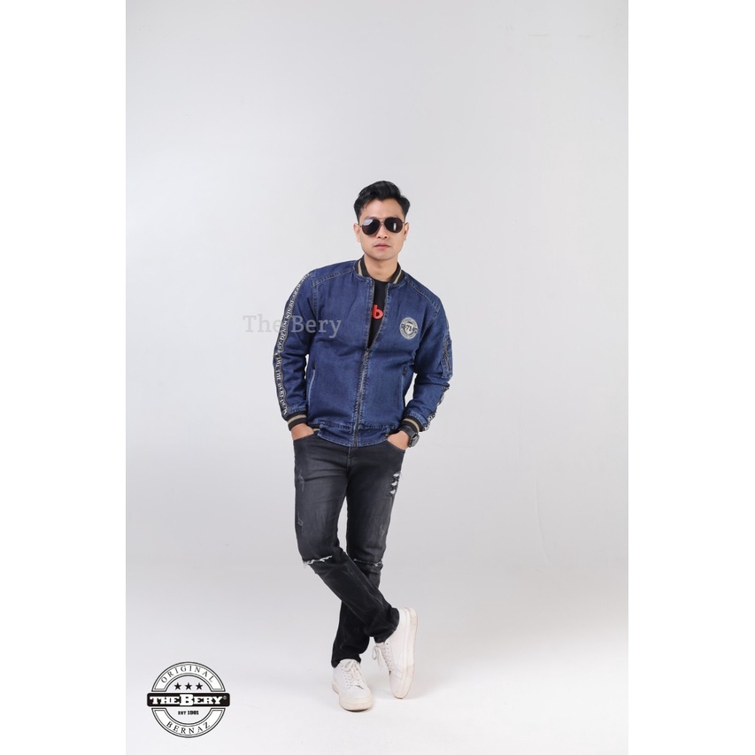 TURUN HARGA ! Jaket Jeans Basic Pria Bordir Tb Taping 71 The Berry - Jaket Jeans Pria - Jaket Jeans Bordir Terlaris