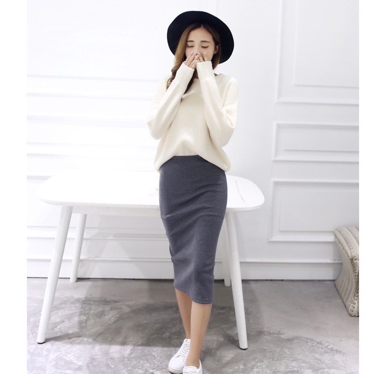 ROK SPAN RAJUT/ROK SPAN KNITTED/ROK PANJANG DAN ROK 7/8 PREMIUM