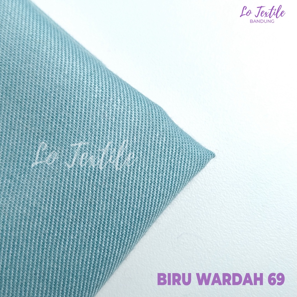 Kain Katun Toyobo Fodu Premium 0.5 Meter (Seri 1) - Bahan Katun Podu Cotton Koko Gamis Meteran-Biru Wardah - 69