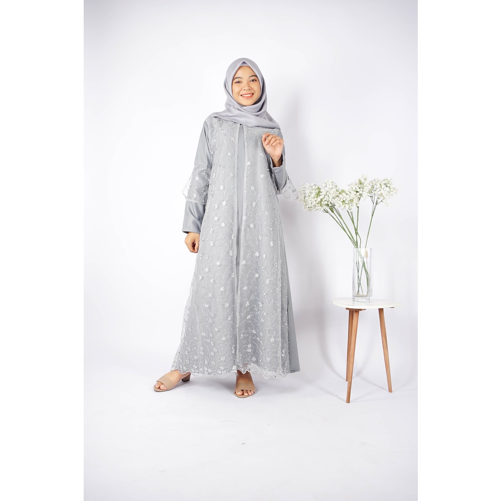 SCALA Gamis Bella Dewasa Brukat Tile 3D Mewah Ready 5 warna