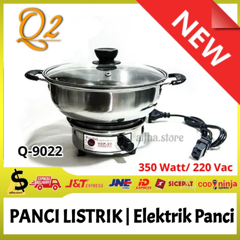 [STAINLESS] PANCI LISTRIK Q2 Q-9022 | Panci Elektrik | ELECTRIC HEATING POT