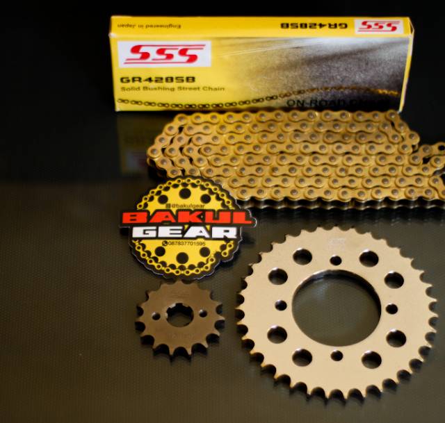 Gear set SSS RX KING JUPITER Z VEGA R FIZ R FIZR Gold 428 (26-45) Tebal-1