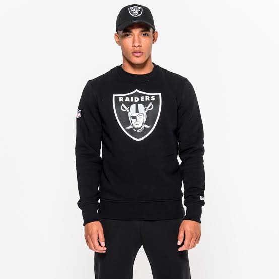 MLB RAIDERS BASIC SWEATSHIRT CREW NECK  BLACK PREMIUM UNISEX