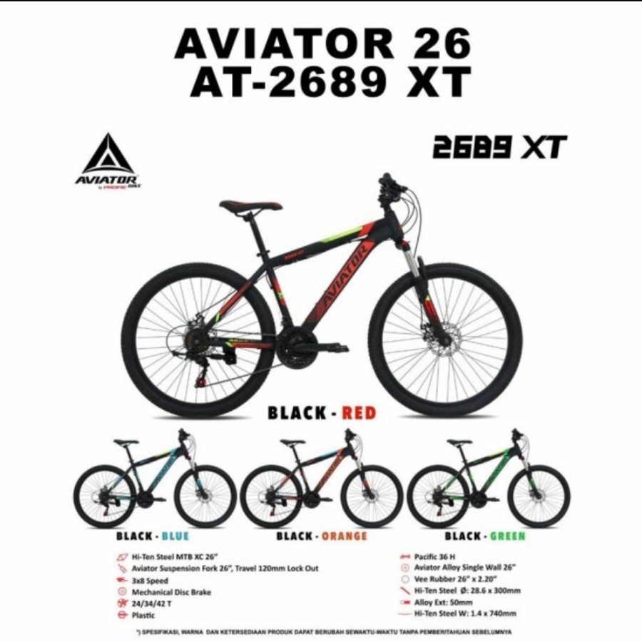 Sepeda Mtb 26 Pasific exotic aviator 2689 XT