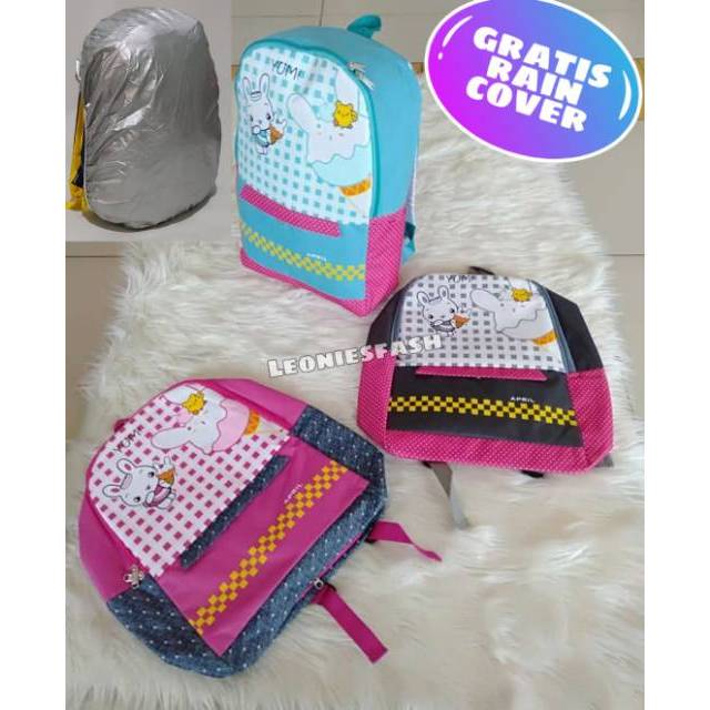 Tas Sekolah Anak SD Ransel Cute Girl Gratis Rain Cover / Tas Anak SMP / Ransel Anak Perempuan