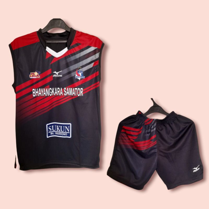 Stelan Kaos Voli Proliga Surabaya Bayangkara Samator