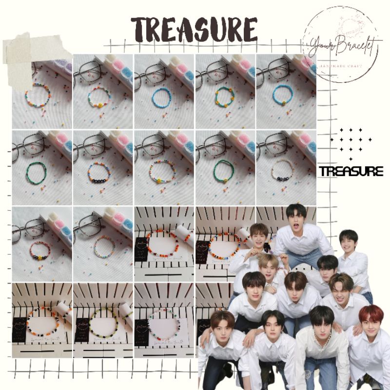 [B3]-(PRE ORDER) [TREASURE Pt 1]Gelang manik | bracelet beads | gelang member idol Kpop (TREASURE)