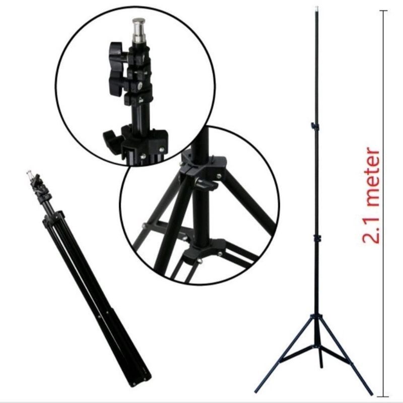 Tripod handphone 2 meter besi plus mini ball head free kualitas bagus FREE HOLDER U