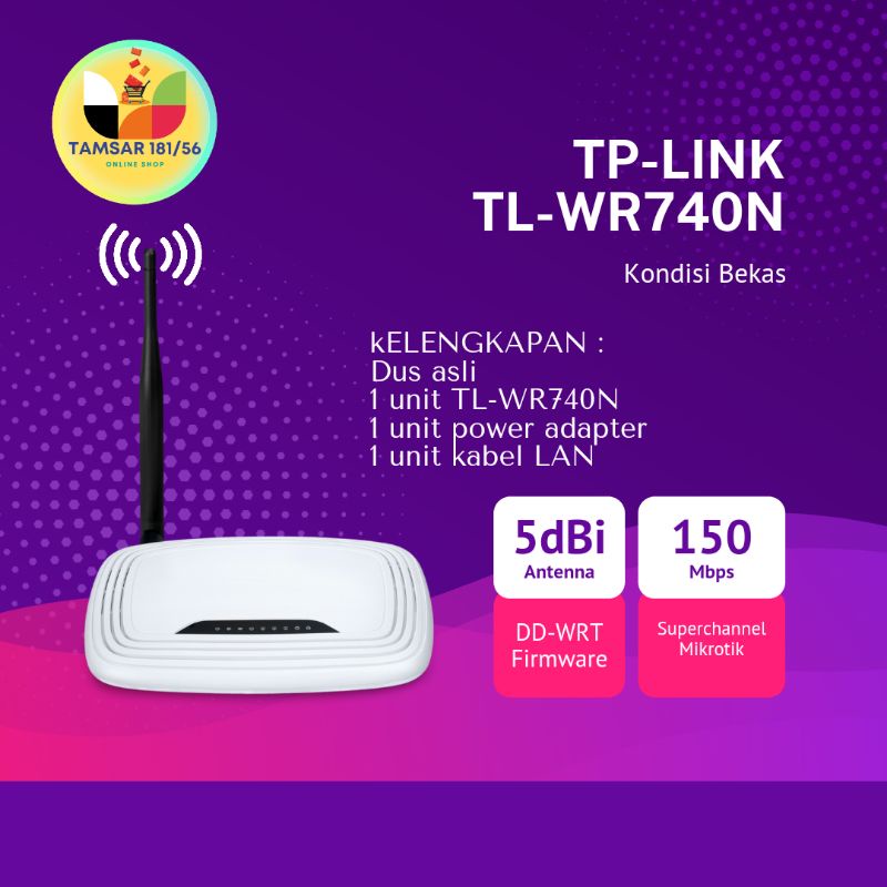 TP-LINK TL-WR740N versi 4 bekas dengan Firmware DD-WRT