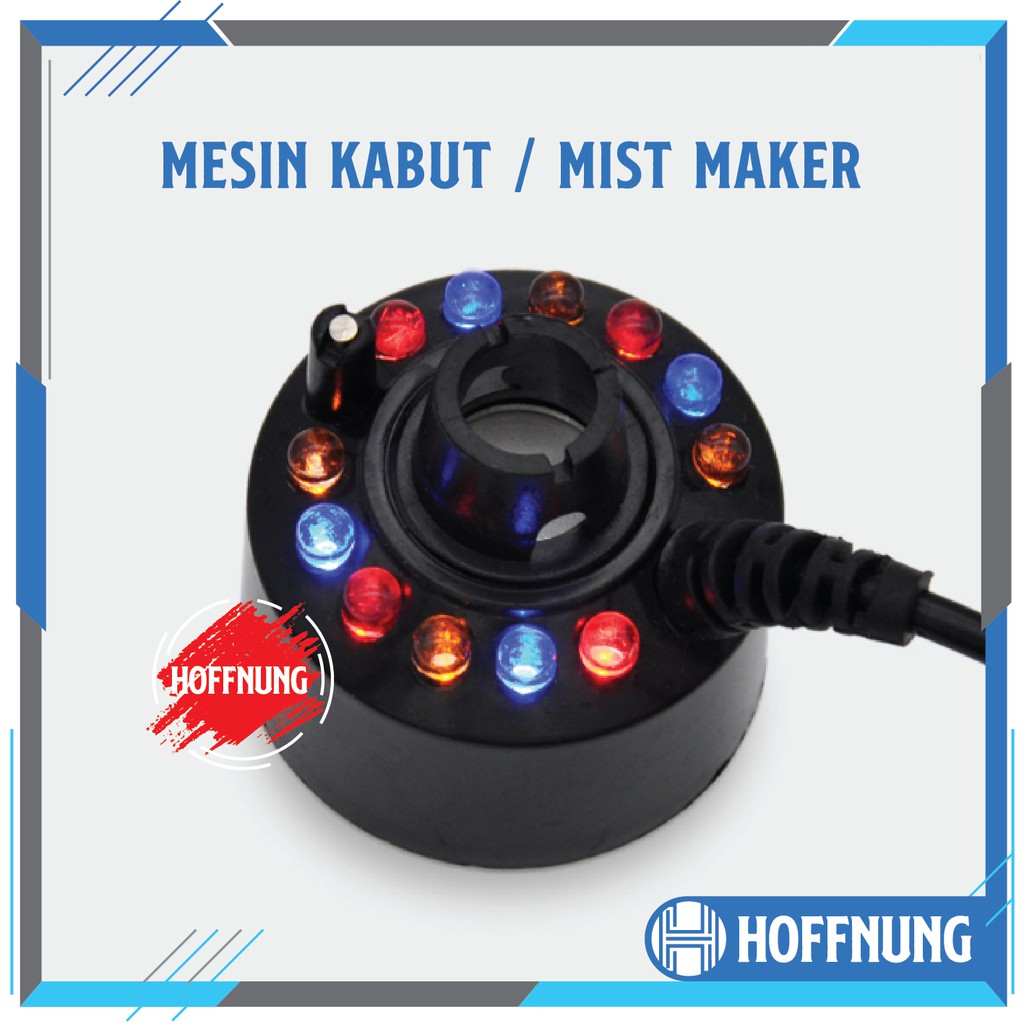 Mesin Kabut Mist Maker Ultrasonik Plastik Dengan Lampu LED Warna Pembuat Embun Humidifier Atomizer