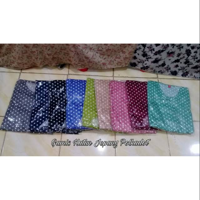 Gamis Katun Jepang Polkadot