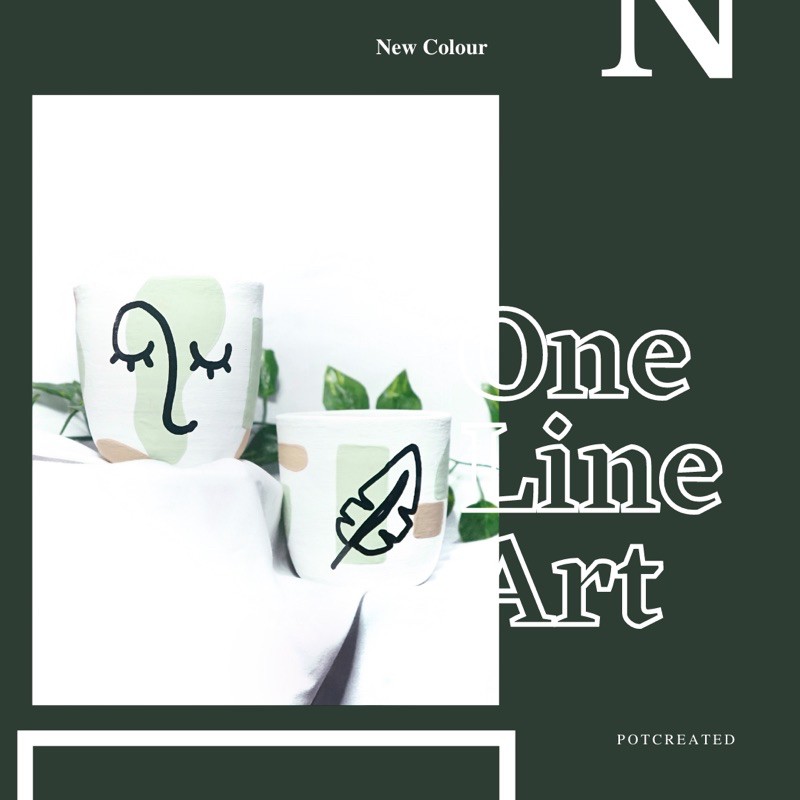 

Pot Lukis Motif One Line Art