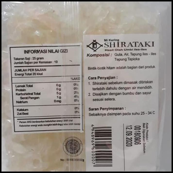 

liz2 mie shirataki kering ( isi 10pcs ) 250gr 2rth