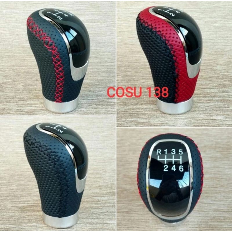 Shift Knob Transmisi Manual 6 Speed Kulit Universal