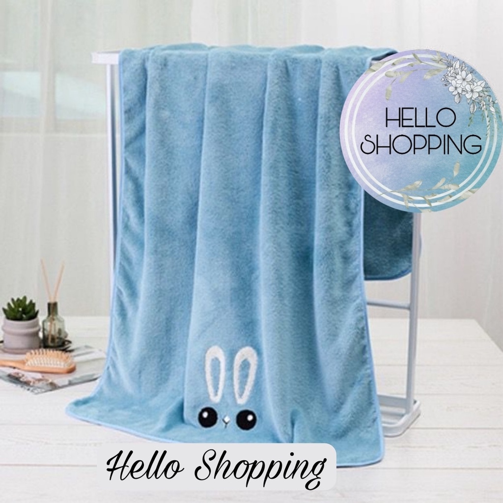 Handuk Mandi Dewasa Microfiber Bulu 35x75cm 70x140cm Motif kuping timbul handuk Anak motif Koala Super Serap air import