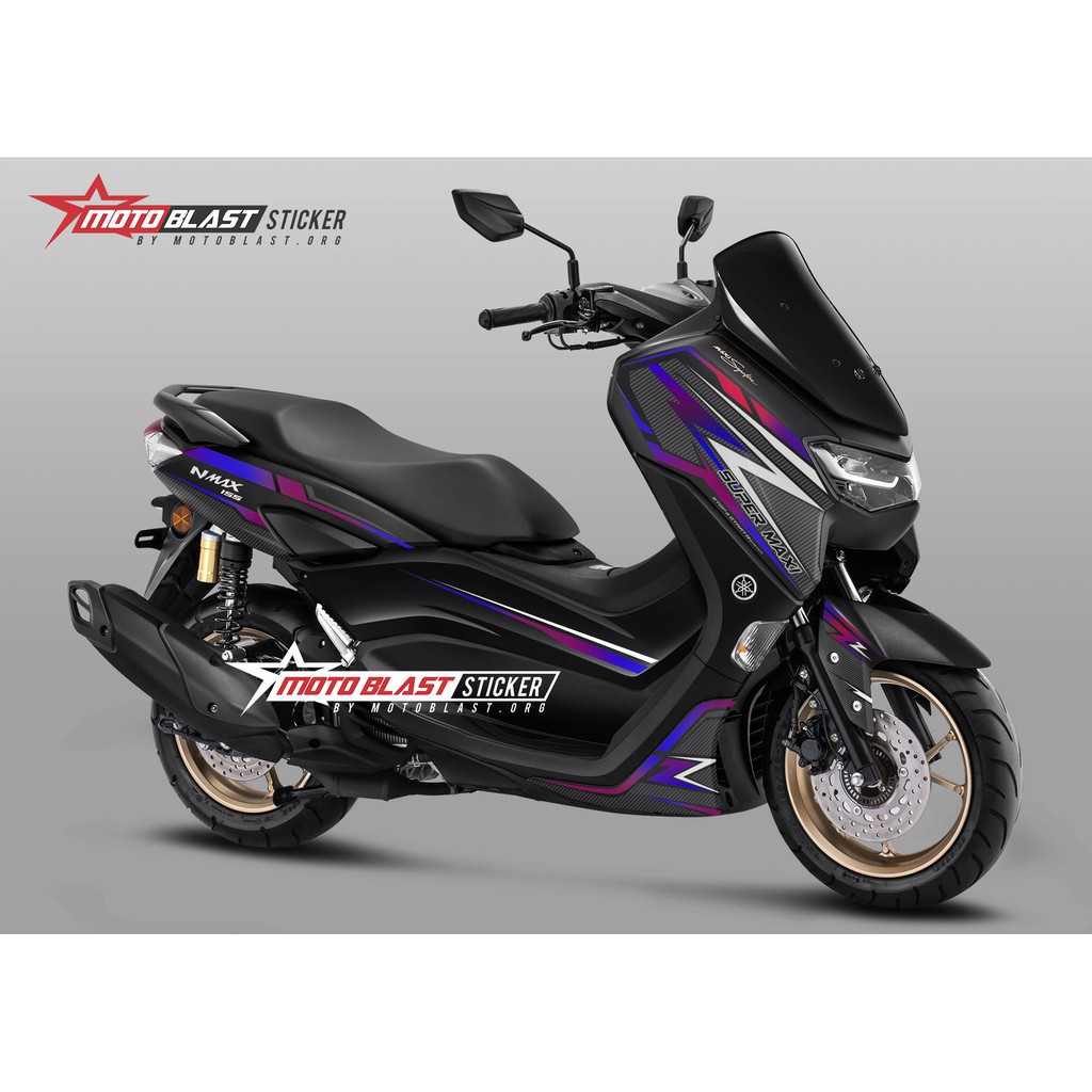Decal stiker striping new nmax black rainbow fullbody motoblast