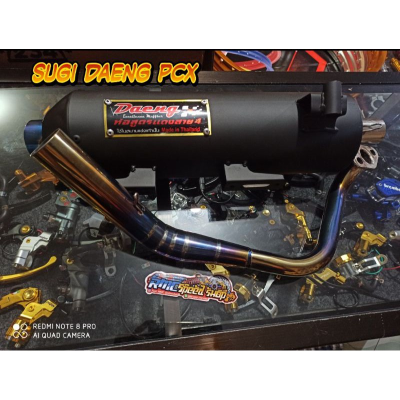 Knalpot Tsukigi PCX Lokal Leher Pelangi Blue Stenlis Thailand  -Knalpot Tsukigi Leher Blue PCX Lokal