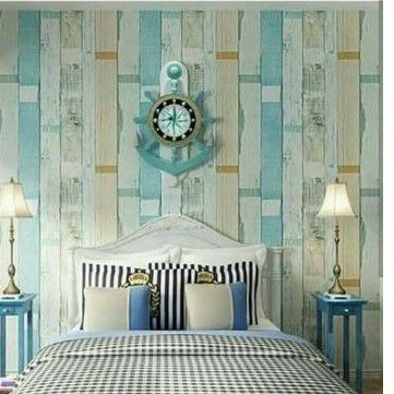  wallpaper  sticker  dinding CY1066 GARIS KAYU BIRU  Shopee 