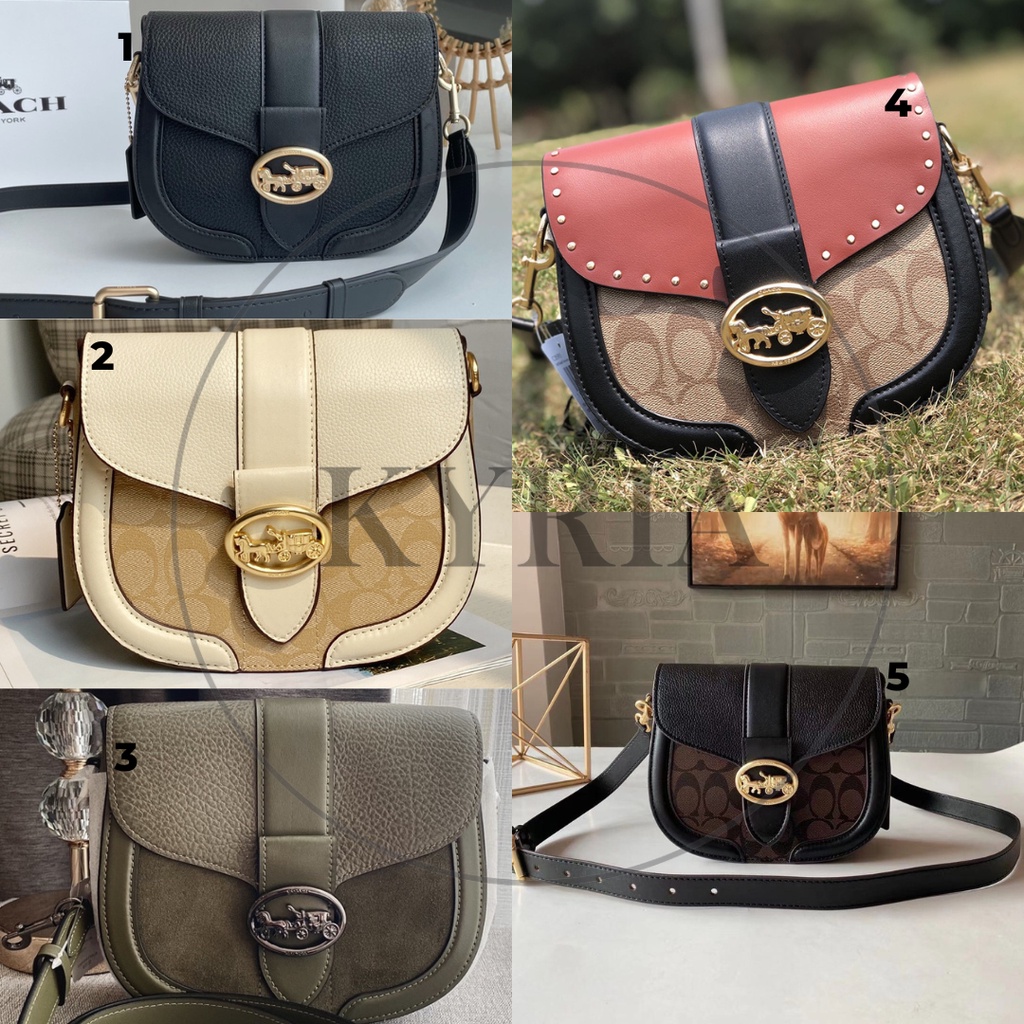 Tas wanita shoulder bag C2806 / C3593 / C3241 Georgie Saddle Bag signature canvas