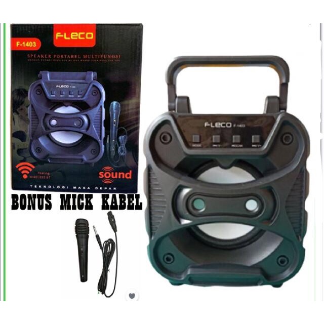 COD SPEAKER BLUETOOTH KARAOKE 5 INCH FLECO F-1403 BONUS MIC KABEL//SPEAKER KARAOKE//SALON AKTIF//SPEAKER X-BASS