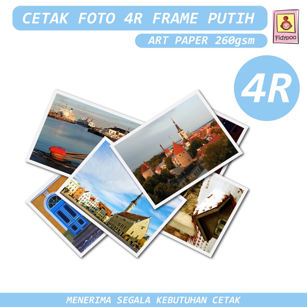PRINT FOTO 4R FRAME PUTIH LIST PUTIH